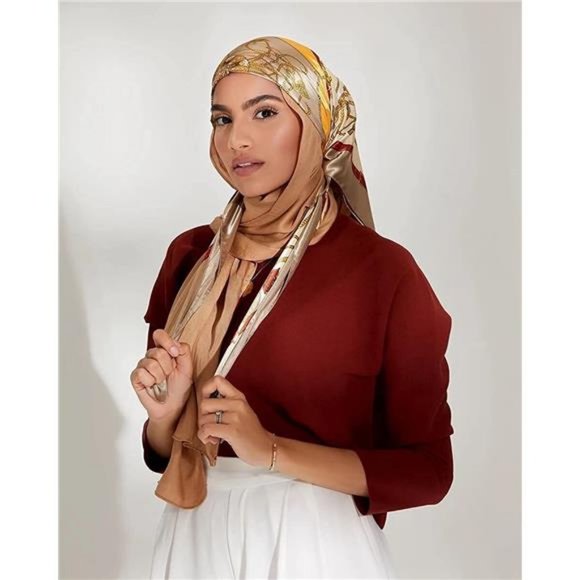 K-Elewon Sciarpa Lunga Donna - Hijab Musulmano In Poliestere - 185x75 Cm - Leggera, Traspirante, Multiuso (Turbante, Scialle, Bandana)